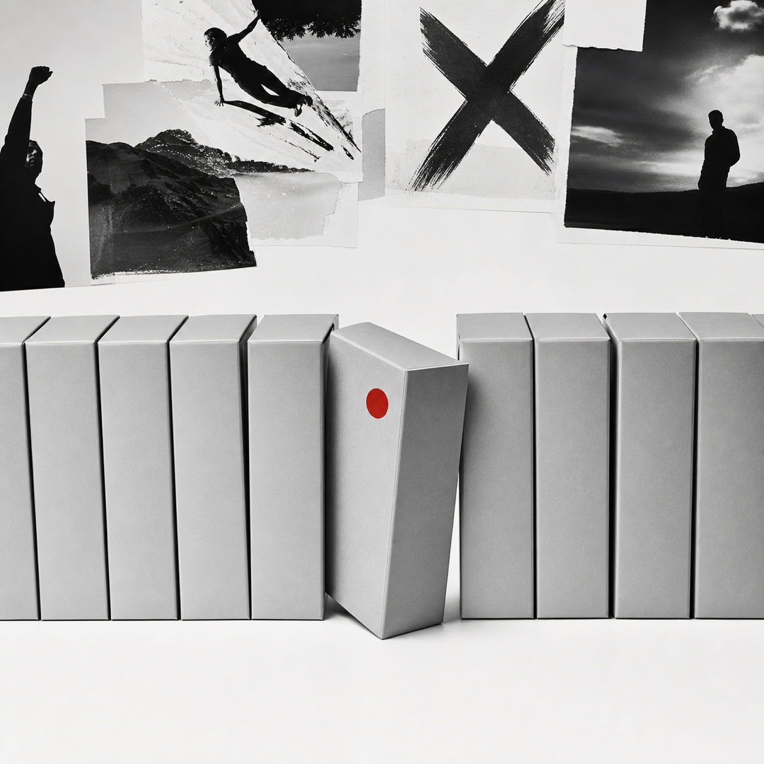 Абстрактний колаж про творче мислення і бренд Apple Think Different